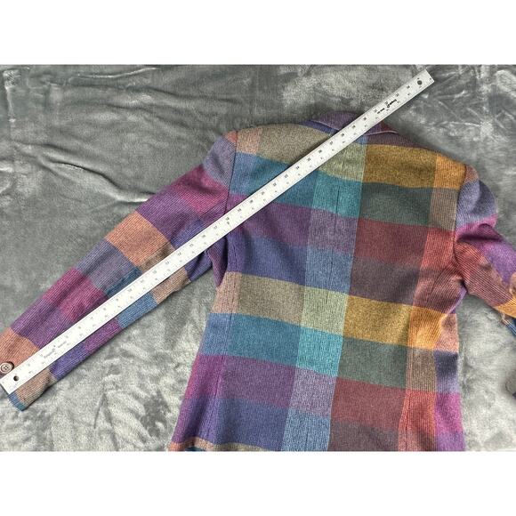 Vtg 1980s Givenchy Sport Women's Size 8 Blazer Jacket Plaid Wool Polyester Blend - Picture 14 of 14